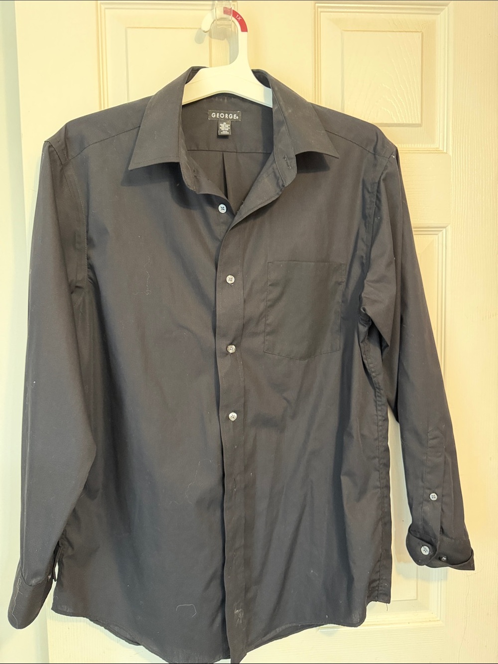 George Men's Long Sleeve Dark Gray Dress Shirt